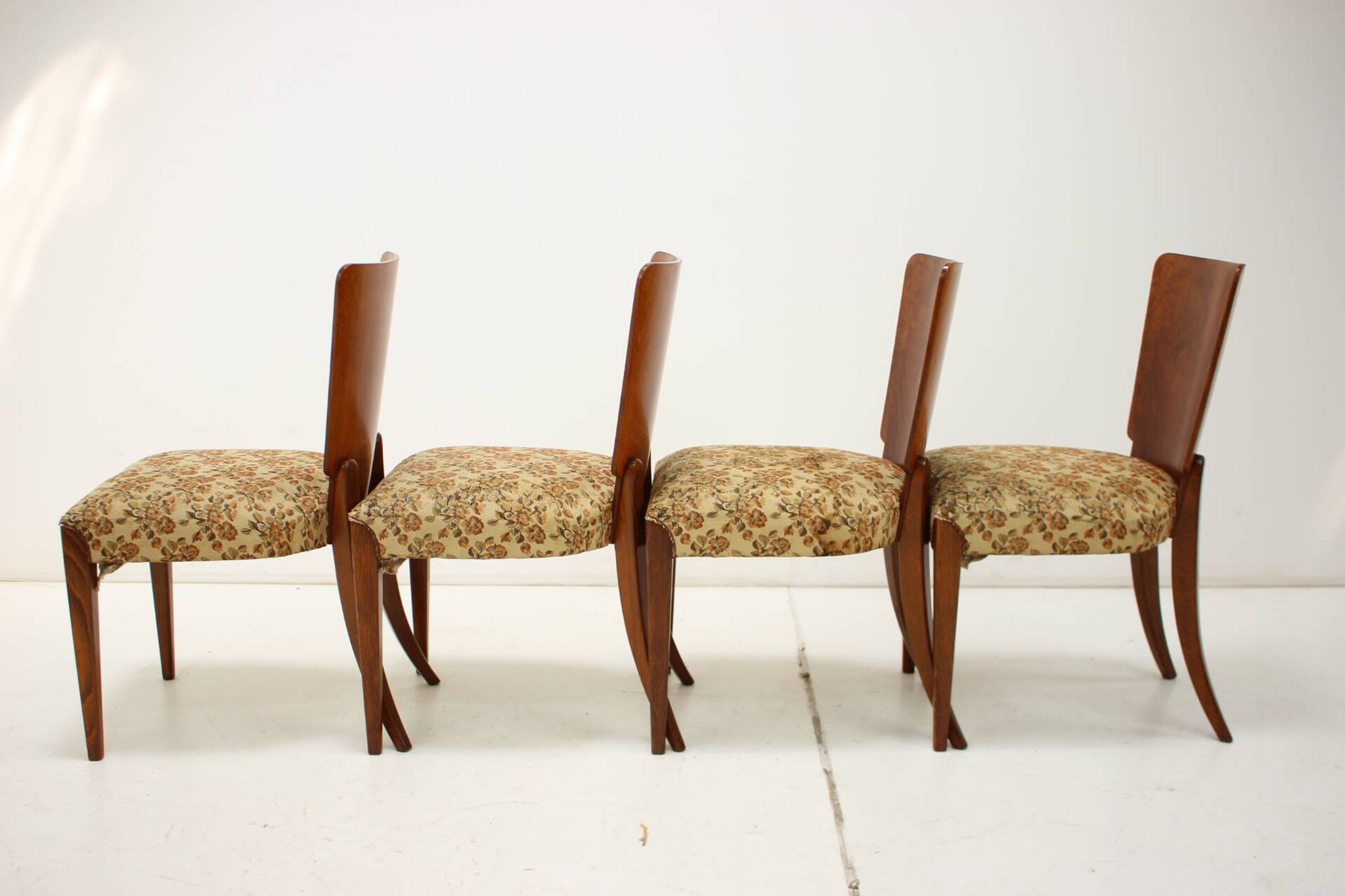 1950s Jindrich Halabala Dining Chairs H-214 for UP Závody, Set of 4