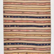 Turkish Vintage Blue & Beige Kilim Rug, Mid Century Modern Farmhouse Decor