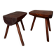 Pair of Mobichalet-type brutalist stools
