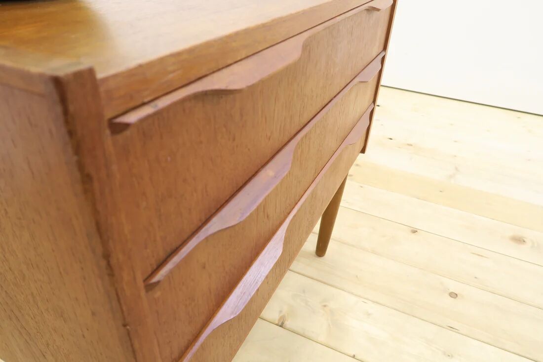 Table de chevet en teck avec trois tiroirs, années 1960