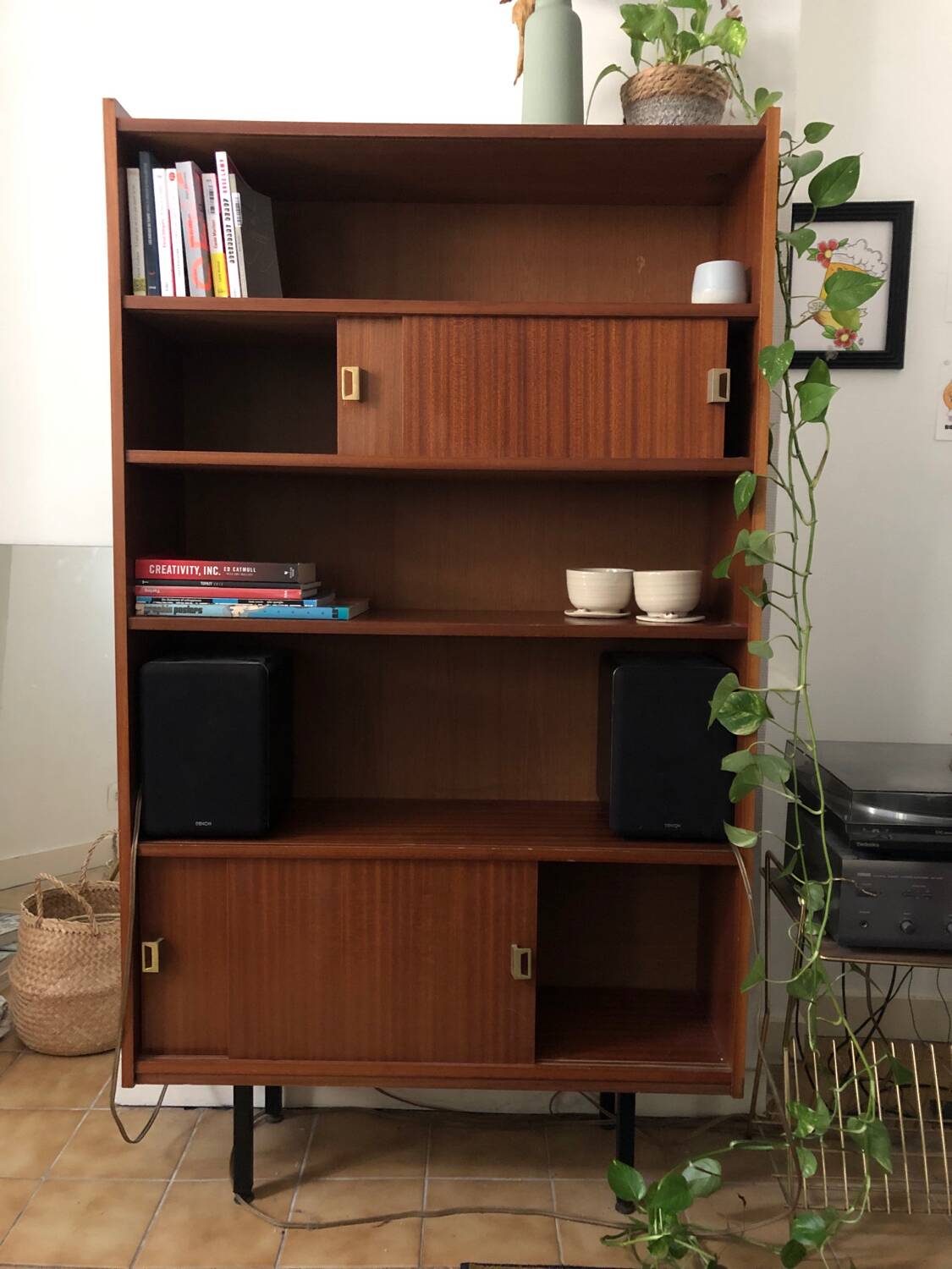 Armoire / bibliothèque placage teck