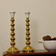 Pair of Swedish brass lamps from the mid-century.