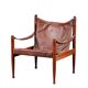 Fauteuil et ottoman en palissandre et cuir par Erik Wørts pour Niels Eilersen, Danemark 1960