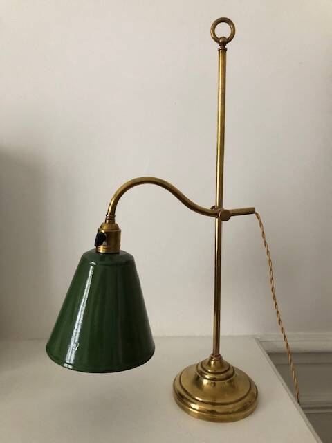 Old desk lamp, brass workshop