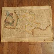 Original antique map, 18th century, Rizzi Zannoni / Lattré, coloured