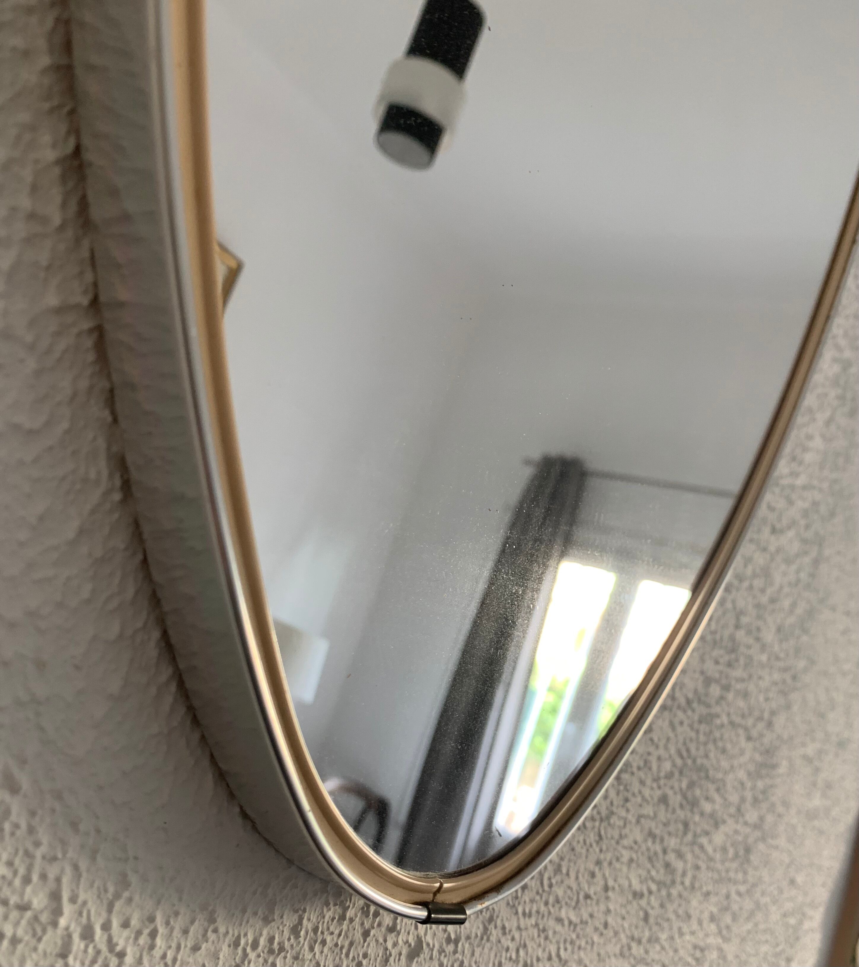 Vintage mirror 1960 rearview mirror aymetric silver - 48 x 33 cm