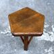 Vintage Brutalist Solid Wood Low Stool
