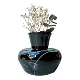 Vase Verrerie de Maure - Vieil black and scrolls