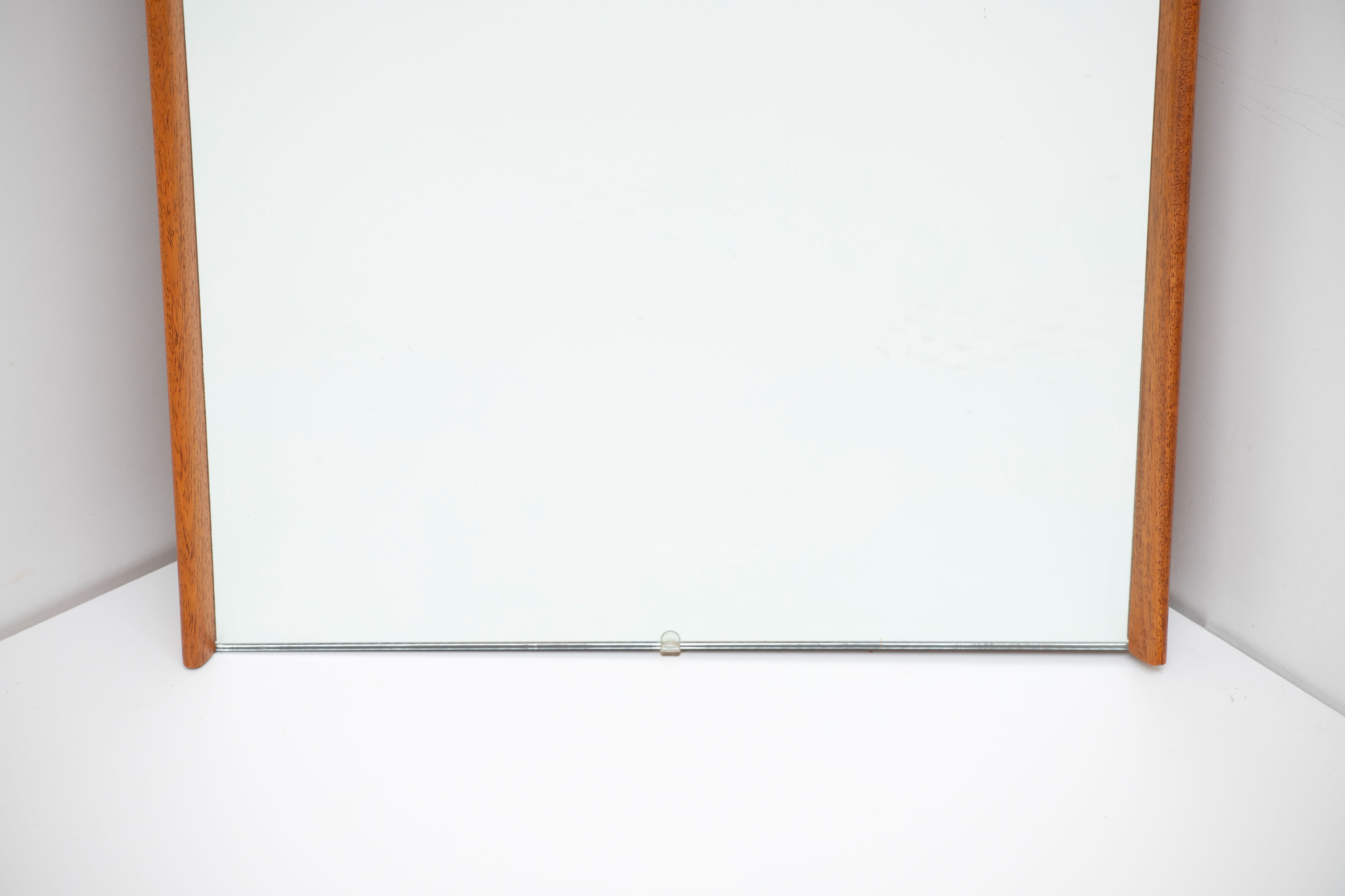 Scandinavian vintage rectangular teak mirror, 1960.