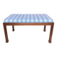 Table basse ottoman en bois et tissu vichy