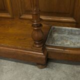 Vestiaire Napoléon III en noyer fin 19e, 3 miroirs, marbre, 8 patères