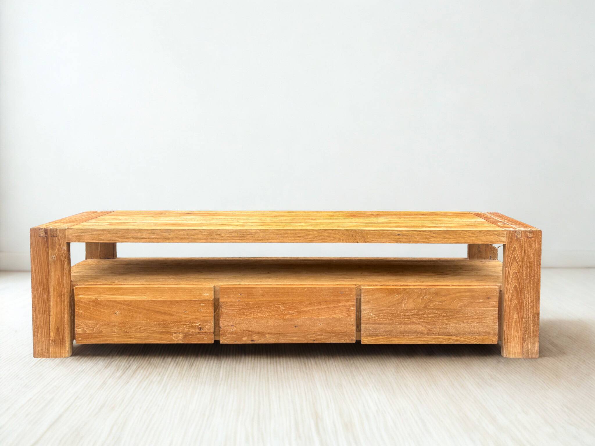 Low solid wood furniture with drawers