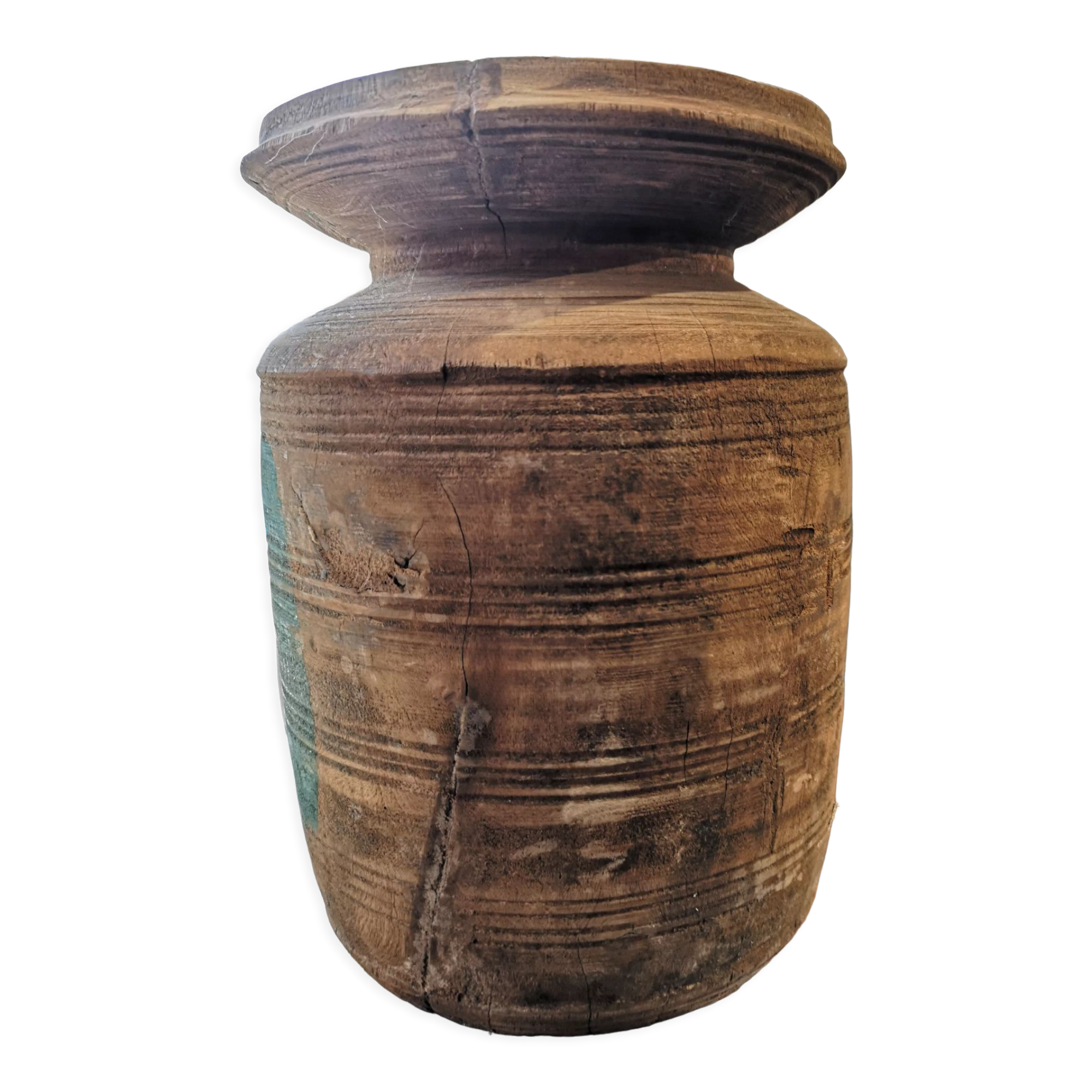 Old wooden pot