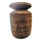 Old wooden pot