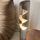 Large sculptural lamp in chrome-plated and brushed metal, 1970s design