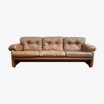 Leather Sofa Coronado by Tobia Scarpa by B&B Italia, 70s