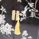 Small storage cabinet or bedside table lacquered black incised and painted