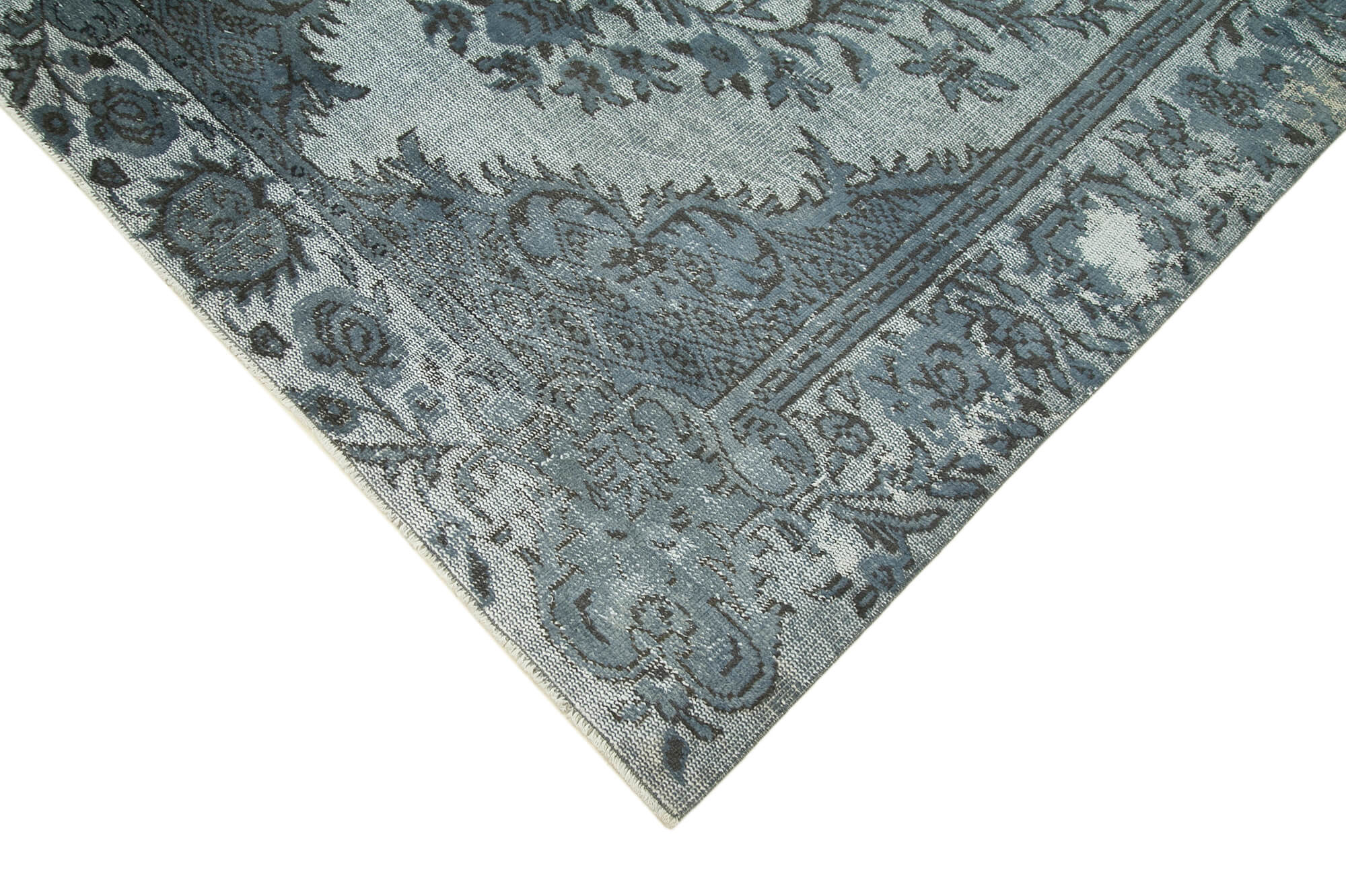 Handmade antique turkish 1970s 180 cm x 290 cm grey carpet