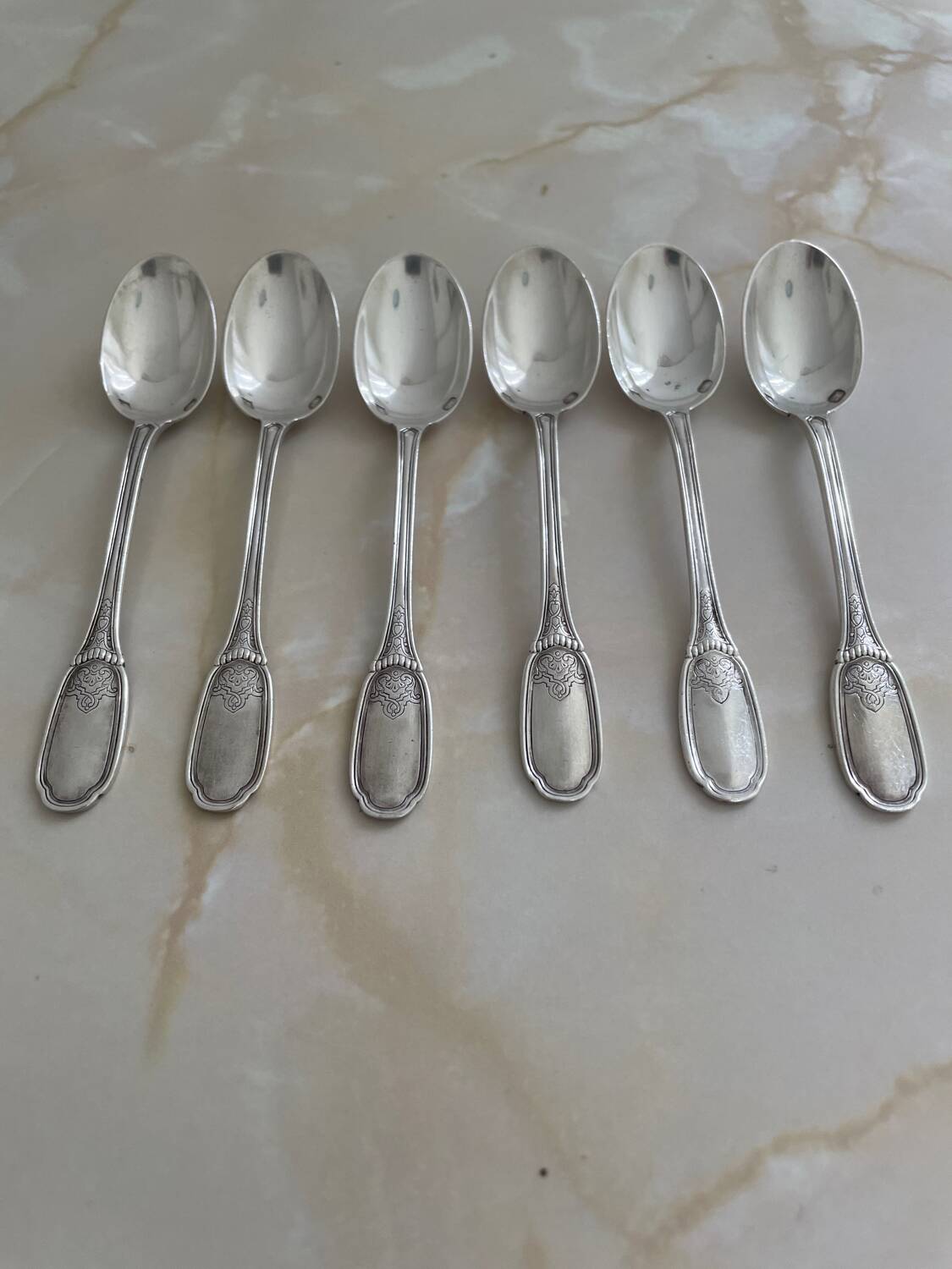 6 Laparra solid silver mocha spoons