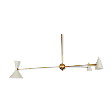 Asymmetrical white Sputnik chandelier
