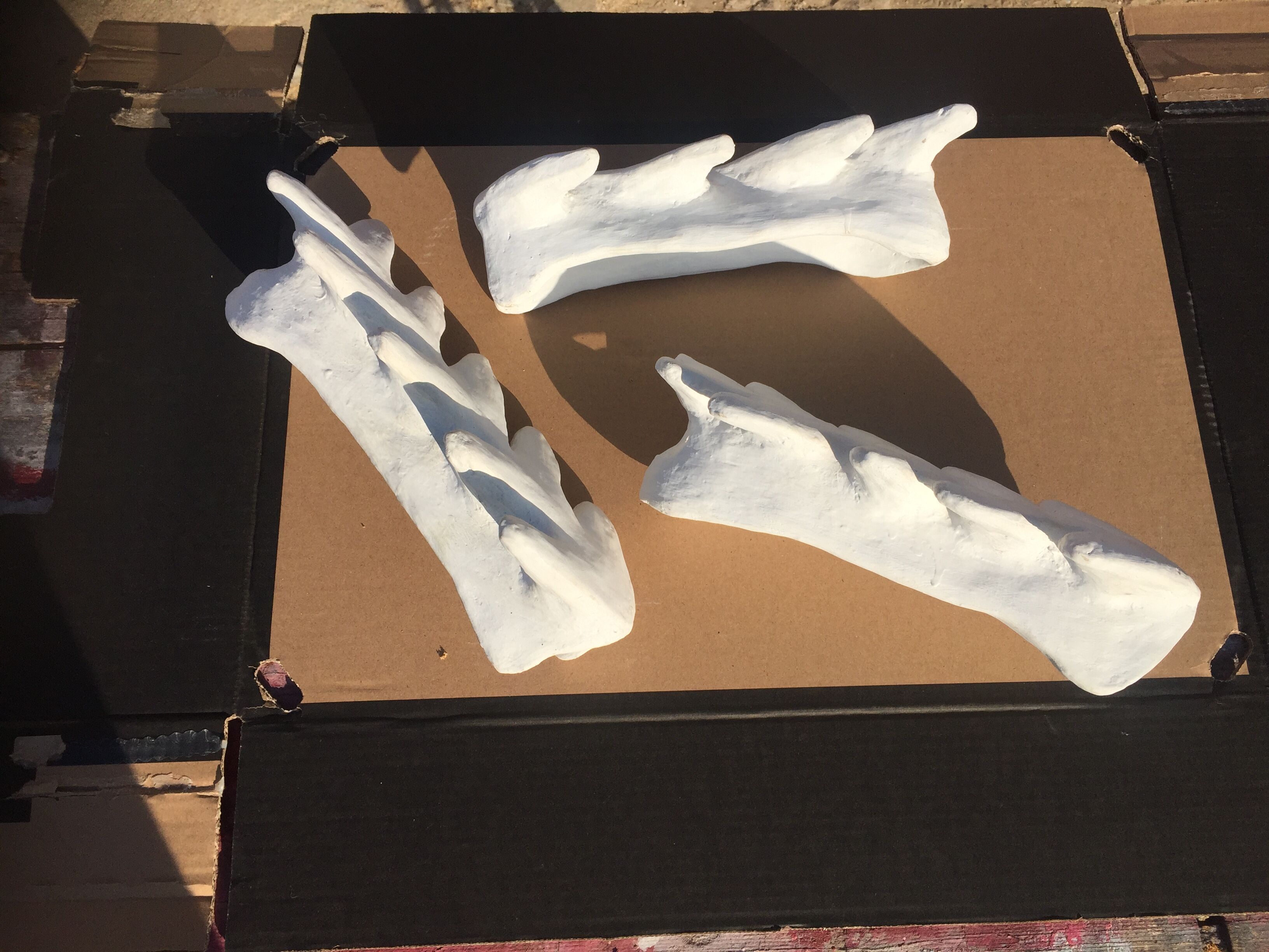 Three plaster wall lamps 'edges'