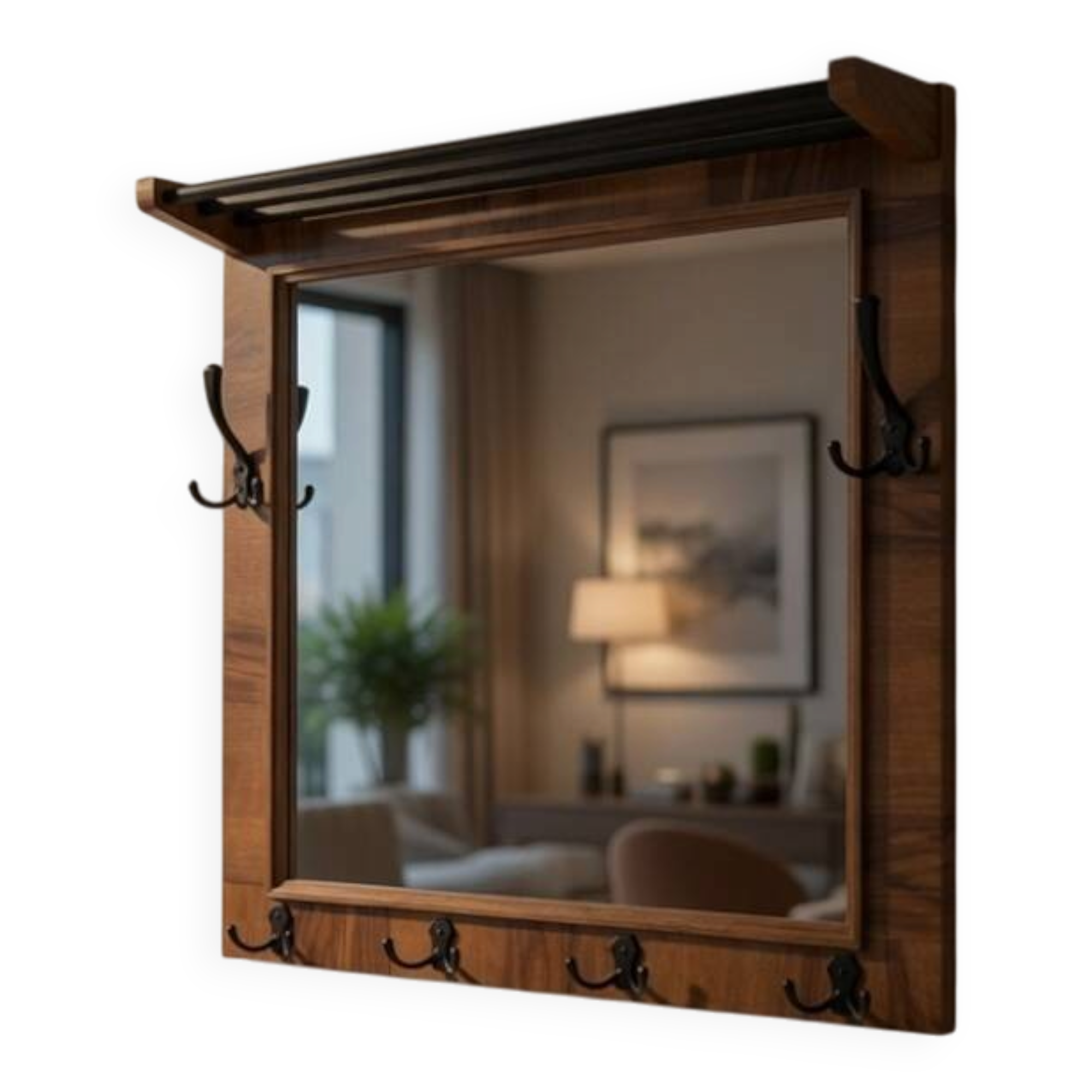 Art Deco style wardrobe with mirror, 1940s, Poland.