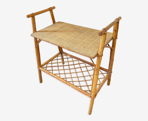 Table d’appoint vintage en rotin