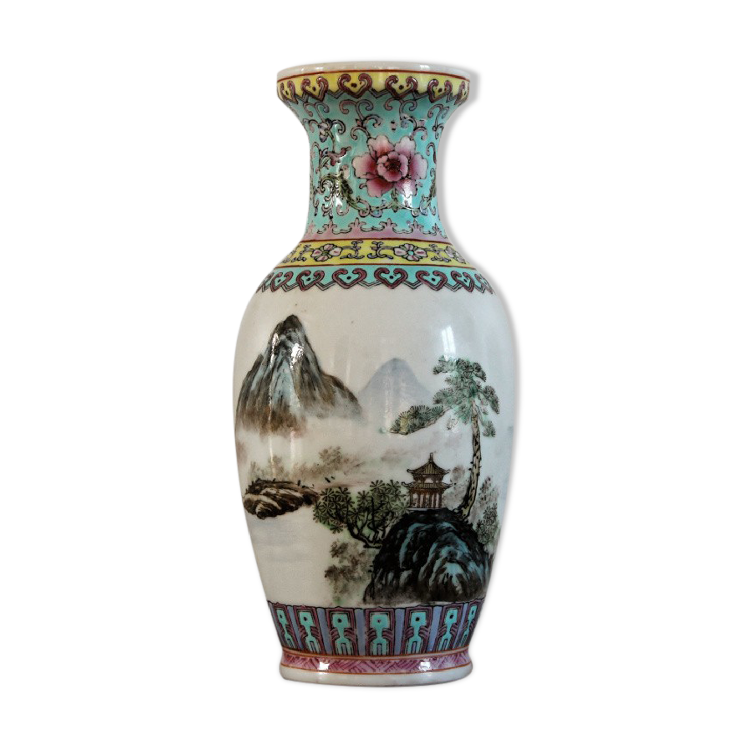 Chinese porcelain vase, pink family