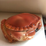 Earthenware crab box signed Michel Caugant