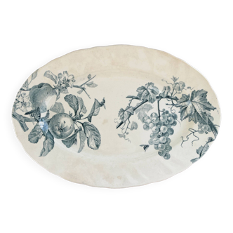 Oval iron clay dish "Pomone" Creil and Montereau 19th century