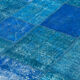 Handmade Anatolian Overdyed 206 cm x 298 cm Blue Patchwork Carpet