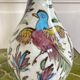 Vase céramique craquelée décor oiseaux