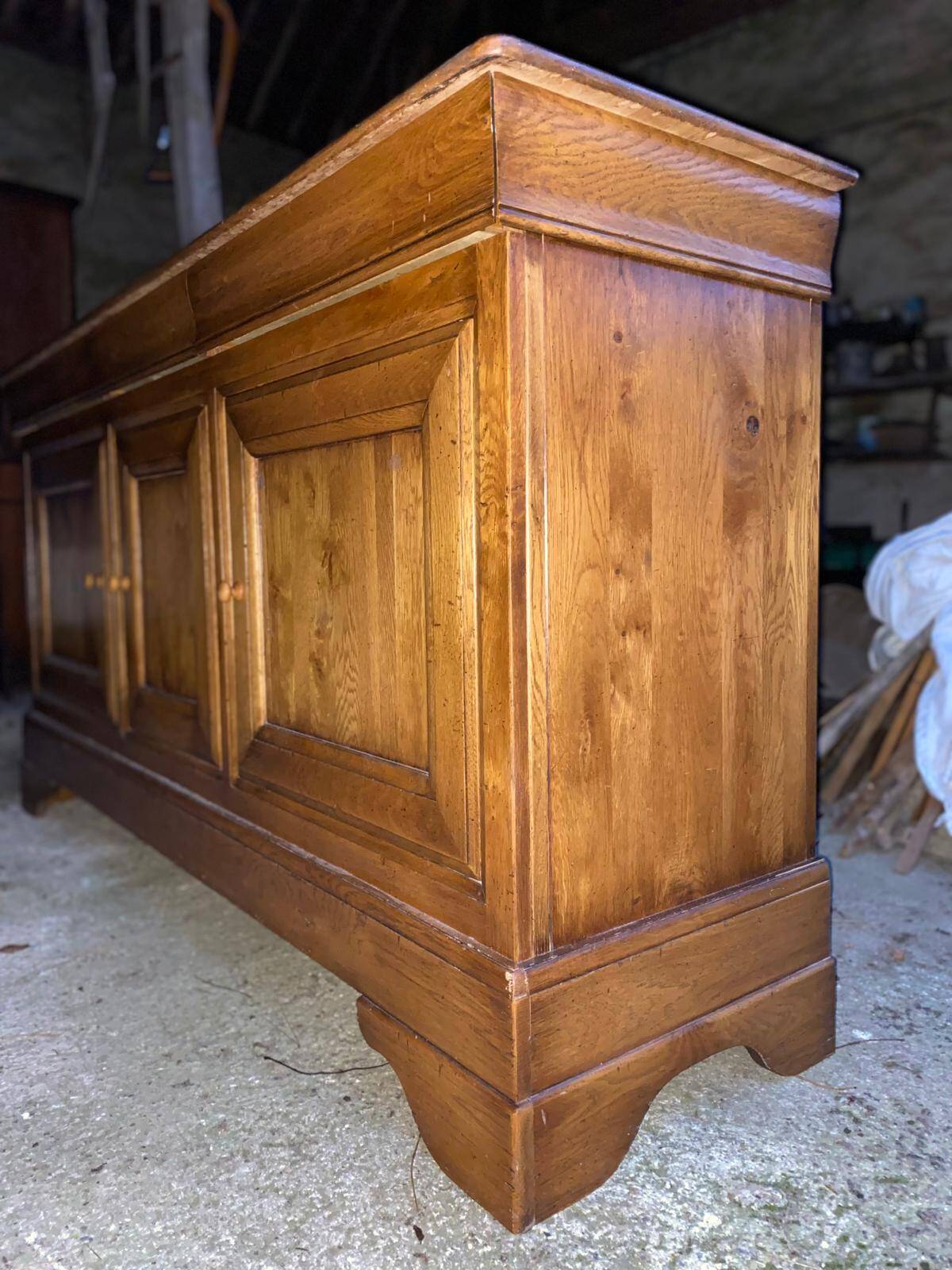 Sideboard with 3 doors in Louis Philippe style made of solid oak.