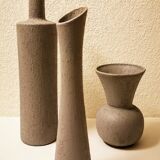 Lot vases glass cemented appearance