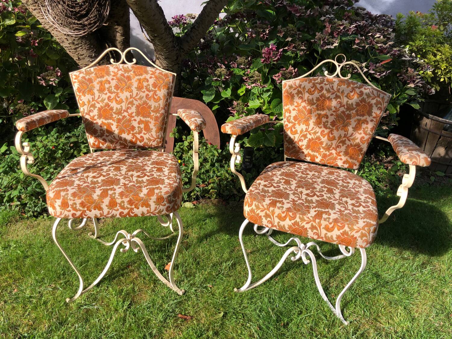 Old garden armchairs