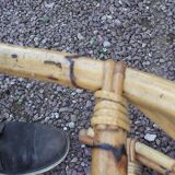 Paire de repose pieds pour fauteuils en rotin vintage