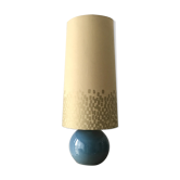 Lampe boule grès émaillé bleu