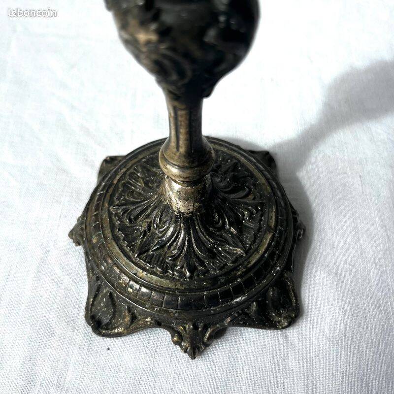 Pair of antique candlestick lamp bases