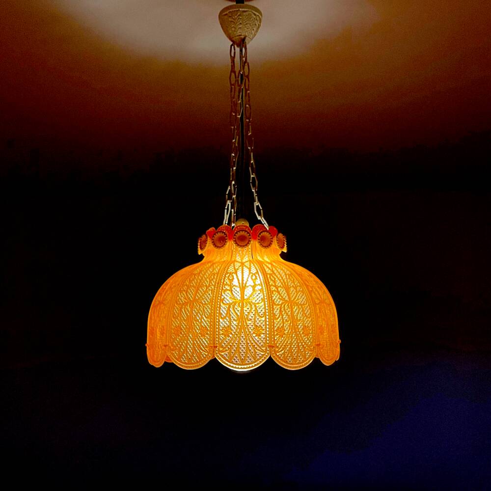 Red acrylic lace hanging light chandelier