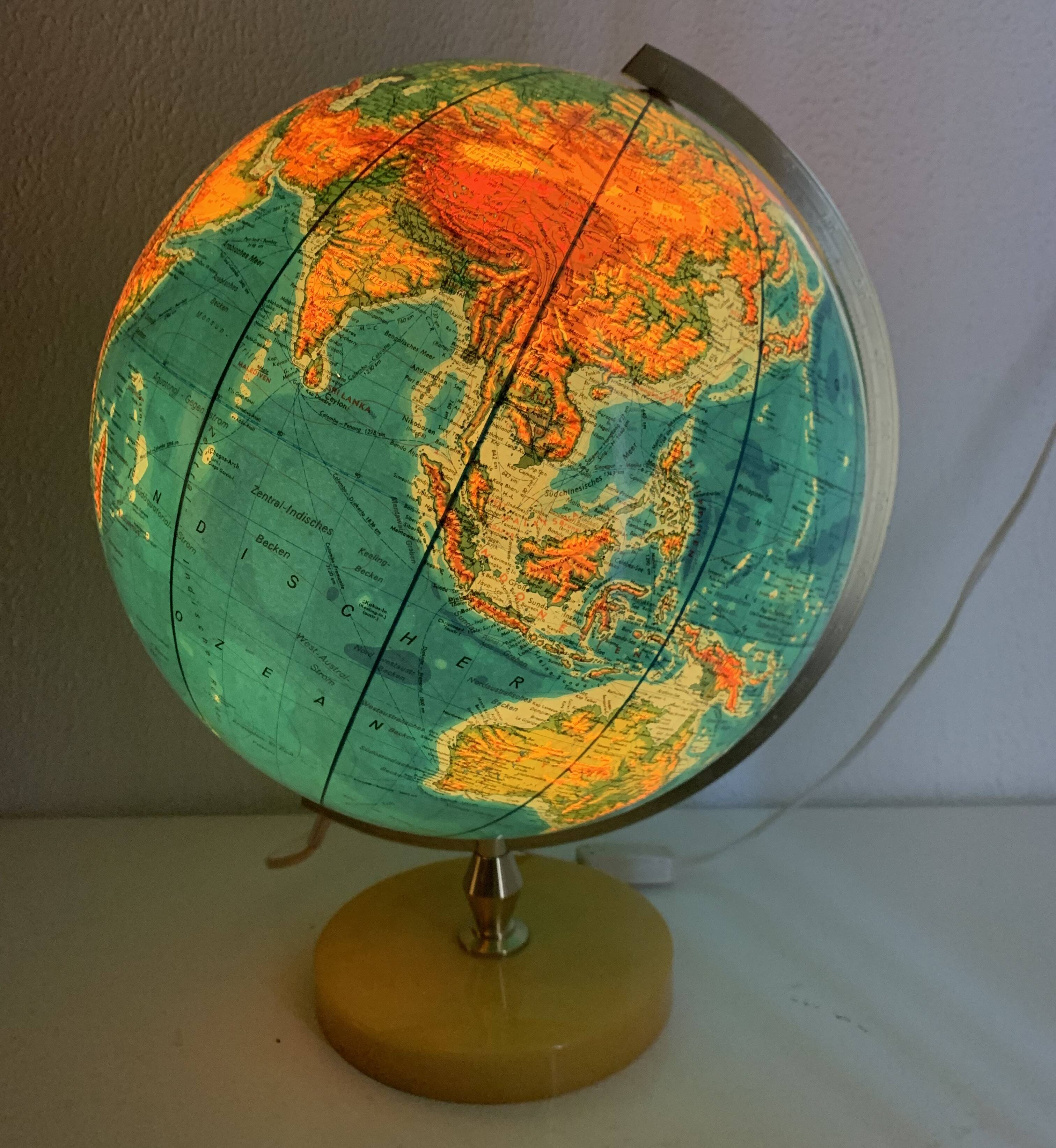 Grand globe vintage 1970 terrestre pvc jro verlag - 44 cm
