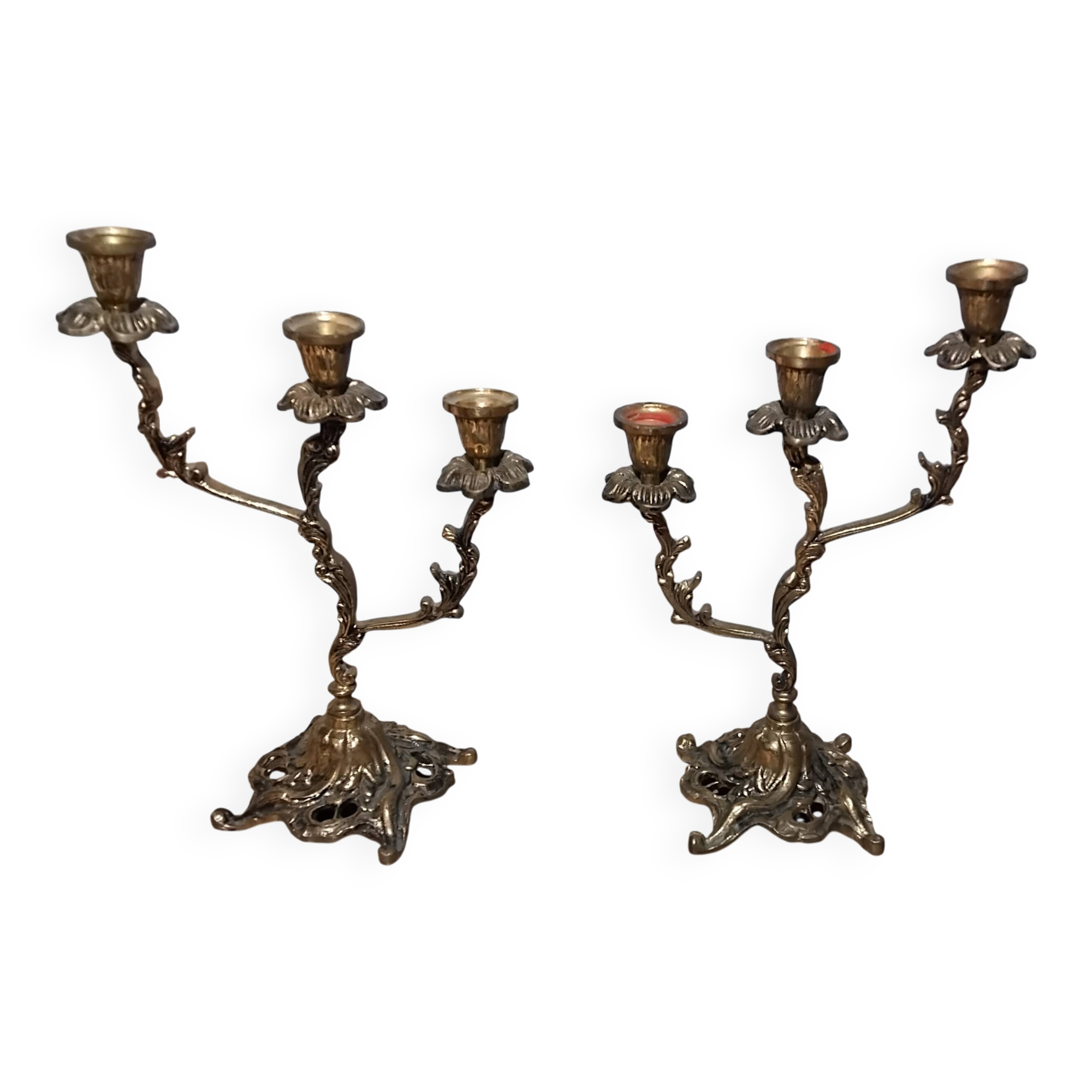 Pair of bronze candlesticks