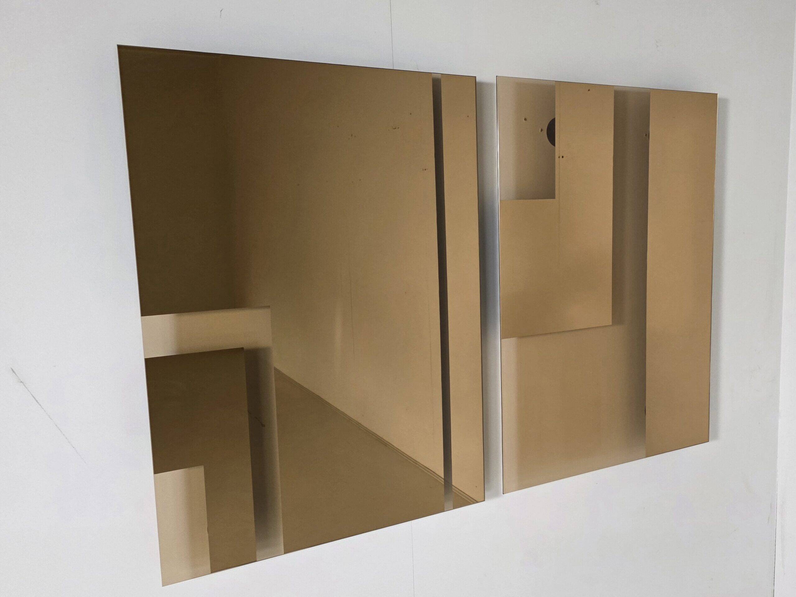 Pair of Andromeda mirrors by Nanda Vigo in 1974 for Glas Italia.