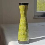 Vintage diabolo vase Marzi & Remy - ceramic West Germany 1960 - olive green relief decoration