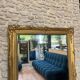 Antique Empire period mirror 165.5cm gilded with gold leaf