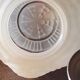 Modernist art deco suspension ceiling lamp in glass and chromed metal