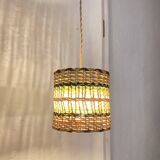 Rattan lamp, fabric cable 3 metres
