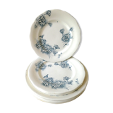 Set of 8 flat plates, Givors faience, daisy model