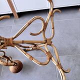 Rattan chandelier, pendant light, vintage lamp