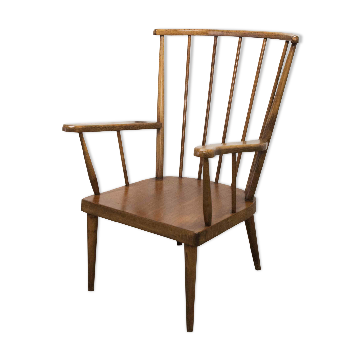 Fauteuil Baumann modèle éventail 1970 bois courbé