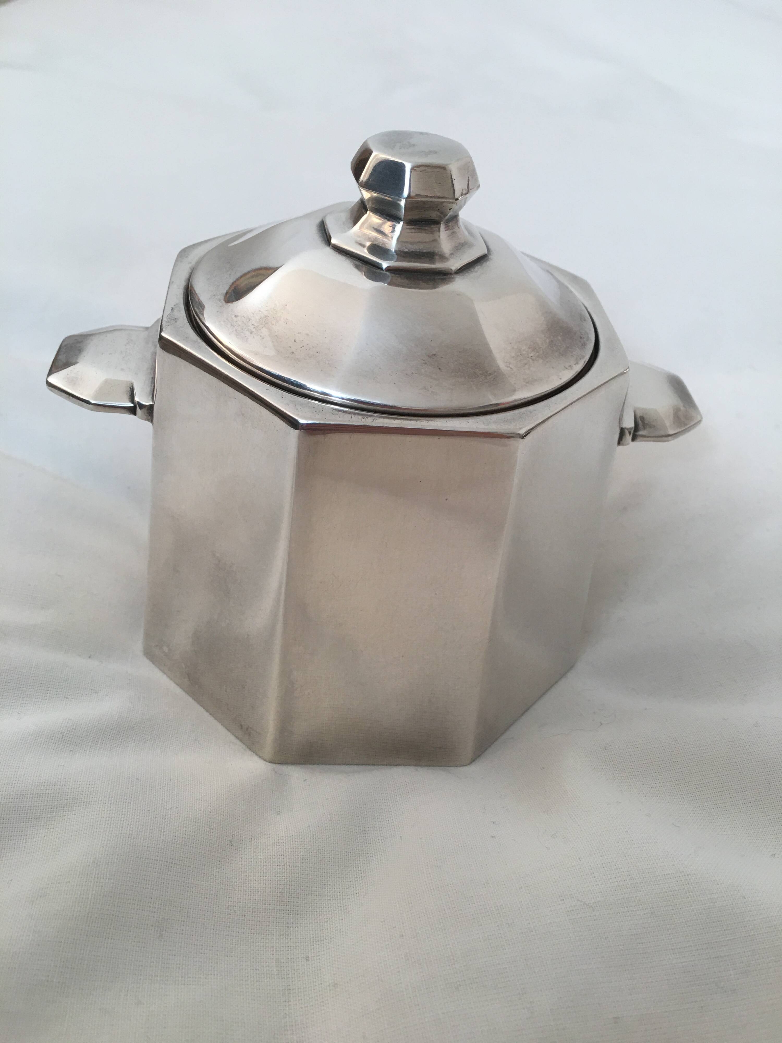 Ercuis 3-piece silver-plated metal coffee set – art deco style